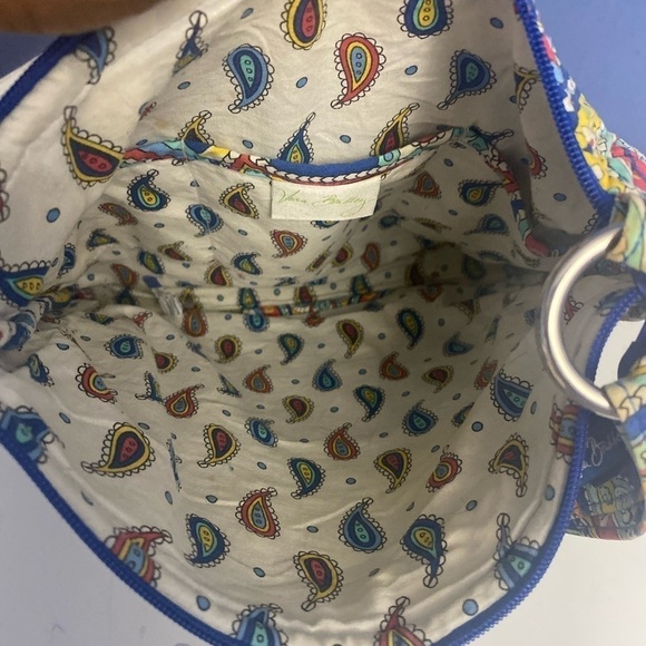 VERA BRADLEY Red White Blue & Yellow 11x11" Shoulder Bag Zipper Pocket - Picture 4 of 7